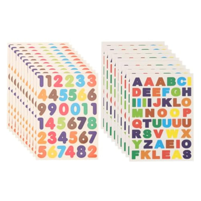 5040 Pieces Large Letter Stickers 60 Sheets 0.5/0.8 Inch Colorful Alphabet Number Stickers