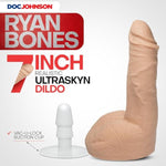 Doc Johnson Signature Series - Ryan Bones - 7 Inch Realistic ULTRASKYN Dildo with Removable Vac-U-Lock Suction Cup - F-Machine & Harness Compatible - for Adults Only, Vanilla