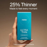 Ribbed&Ultra Thin Condoms, For Ultra Sensitivity, Natural Latex, Lubricated Condoms - 20 Count