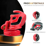 Sissy Pink Chastity Cage For Men With 4 Penis Rings Of Different Size,Bdsm Lightweight Male Cockcage For Sexual Adult Chasity Device (Red)