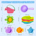 10Pcs Baby Bath Toys For Kids Ages 1-3 Mold Free Water Toys For Toddlers 12+ Months Fun Bathtub Pool Beach Toys Safe Early Learning Water Table Toy For 2-6 Years Old Christmas Birthday Boys Girls Gift