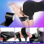 396Ft Bondage Tape Electrostatic Sex Tape With Blindfold, 99Ft*4Rolls Bondage Restraints Tape For Bdsm Games, Pvc Tapes For Couples Play (Width: 3.94" X 1Roll + 1.97" X 3Rolls)