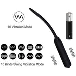 Silicone Vibrating Urethral Penis Plug Ten Frequency Threaded Urethral Sound Vibrator Masturbation Device(A,Pink)