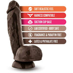 X5 Hard On - Soft Lifelike 8.5 Inch Long Realistic 2" Thick Dildo - Strap On Compatible Suction Cup For Hands Free Play - Body Safe Contains No Phthalates - Sex Toy For Couples - Brown