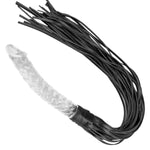 Bdsm Whip With Glass Dildos Leather Flogger Bondage Restraints Realistic Dildo Handle Whips Fetish Sex Toys For Women Men And Couples