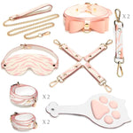 Pink Kitty Bondage Set For Women, Men & Couples. Charming And Sturdy Full Bondage Kit With Tiger Kitty Design For Kinky Play And Kawaii Aesthetics. 11 Piece Set, Pink