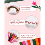 864 Pcs Pipe Cleaner Flower Craft Kit, 13 Colors Chenille Stems with Handle