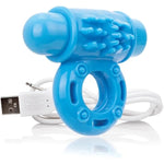 Charged Owow Vooom Mini Vibe – Blue Vibrating Cock Ring For Men – Reusable Penis Ring Vibrator, Couples Sex Toy, Enhances Pleasure & Erection – Waterproof Silicone –