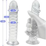 Realistic Small Dildo Butt Plug 6.88 Inch Clear Dildo With Suction Cup Anal Sex Toys For Prostate Massage Anal Stretching Adult Sex Toys For Men Women Couples Masturbation