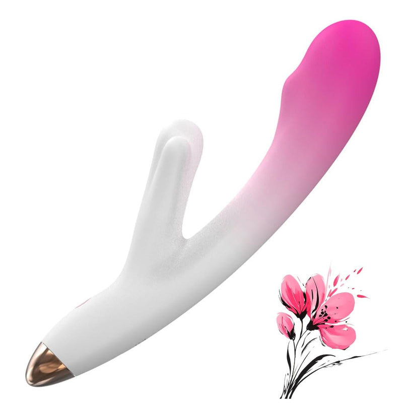 Super Quiet Motor Rabbit G Spot Dildo Vibrator With 8 Vibration Modes, Silicone Clitoral Stimulator Adult Sex Toy For Women Couple Portable Handheld Rechargeable Pink