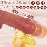 8.46" Thrusting Dildo Sex Toy Vibrator, Remote Control Realistic Dildos With 9 Vibrating & 3 Thrusting & Heating Modes, Silicone Strapless Strap-On Dildo Adult Toy Suction Cup For Women Couple