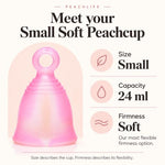 Small Soft Ring Stem Menstrual Cup, 24 ml Peachcup