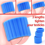 Penis Ring For Men - Ball Stretcher Glans Ring Blue Silicone Stretchy Cock Ring For Harder Longer Stronger Erections - Erection Enhancing Sex Toy - 3 Lengths