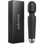 Vibrator Wand, Female Adult Sex Toys, Vibrators For Her, Wand Massager, Clit Stimulator Sex Toy, Dildo, With 8 Speeds Of Pleasure & 20 Patterns, Powerful, Waterproof (Deep Black)