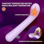 G-Spot Vibrator With Heating - 10-Speed Ergonomic Vibrator For Women, Body-Safe Silicone, Waterproof Curved Adult Toy, Magnetic Charging For Couples & Solo Play