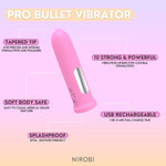 Bullet Vibrator For Women, Quiet Mini Vibrator, Body Safe Silicone, Waterproof, Usb Rechargeable, Ladies Personal G Spot Adult Sex Toy Massager, 10 Strong Vibration Settings - (Pink)