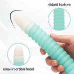 7.8 inch Silicone Dildo Soft Anal Dildo with Strong Suction Cup for G Spot Vaginal Anal Sex Stimulation, Beginner Fantasy Slim Dildos for Women Men, Ribbed Adult Sex Toys for Couples Gay Les (Cyan)