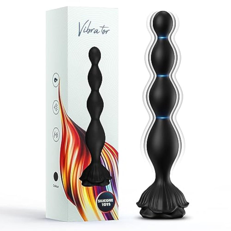 Rose-Shaped Waterproof Anal Bead with 9 Vibration Modes for Men and Women