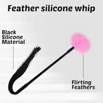 Feather Teaser Stick Multifunctional Rubber Mustache Whip Sex Toy-Pink
