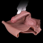 Silicone Strap-On Dildo for Transgender and Gay Couples - Realistic 9.65 Inch Penis Extension Sleeve