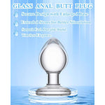 Clear Glass Anal Trainer with Large Base Ball 2.16 Inch Diameter for G Spot Stimulation and Prostate Massager