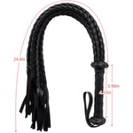 Leather Whip With Braided Handle Flogger Bdsm Spanking Paddle Sex Toy For Couples Play