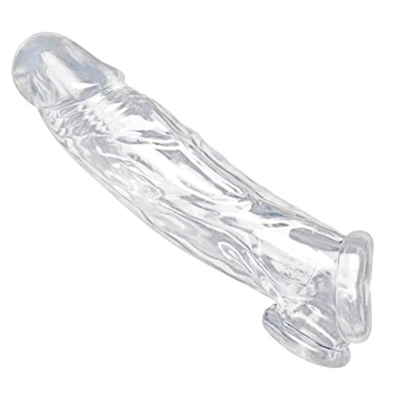 Realistic Clear Penis Enhancer and Ball Stretcher for Enhanced Pleasure