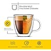 Savor Double Wall Insulated Glasses Espresso Mugs (Set of 2) - 5.4-Ounces