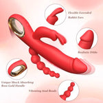 Thrusting Dildo Vibrator Sex Toy For Women, Anal G Spot Vibrators Adult Sex Toys With 10 Powerful Thrusting & Vibration Modes Upgrade Silicone Waterproof Rechargeable Vagina Stimulator Massager, Red
