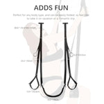 Door Sex Swing Love Slings With Widen Seat Cushion, Bdsm Door Hanging Bondage Set Handcuffs Leg Restraints Spreader Adult Toys, Straps Adjustable Max Load 300Lbs, Couples Travel Gifts (Black Kit Us)