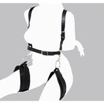 Sex Bdsm Restraints Set 3 In 1 Breasts Harness Adjustable Thigh Sling Behind Cross Chest Waist Belt With Handcuffs Thigh Cuffs Shoulder Straps Leg Spreader Open Harness Belt Fetish Adult Sex Toys