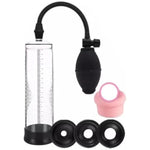 Penis Enlargement Pump Male Manual Vacuum With 3 Cuff Clear Cock Pumps Erection Device Adult Sex Toys For Men Penis Extender Training (1-Generation)