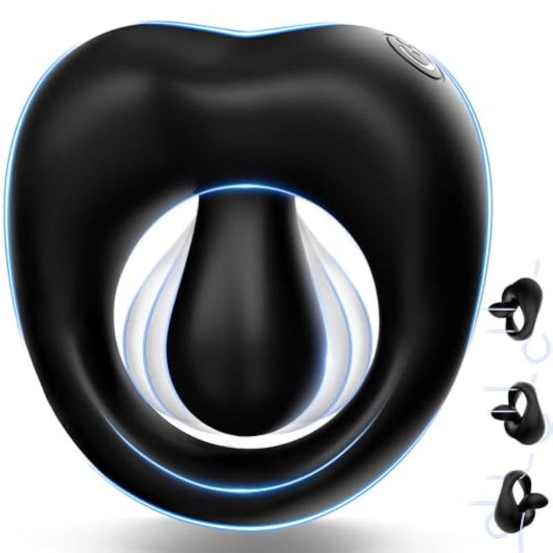360° Adjustable Penis Ring with Bead Prostate & Clitoral Stimulator for Men - 10 Vibration Modes