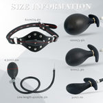 Mouth Gag Silicone Inflatable With Adjustable Elastic Belt,Bondage Gags With Locking For Adults Couples,Sex Toys Balls Bdsm Adult Restraints Kit
