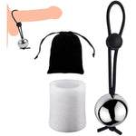 Penis Trainers Stretcher Metal Balls Sex Adult Toys Penis Extender Adjustable Cock Ring Physical Exercise Sex Toys For Men Penis Enlargement Extension (L)