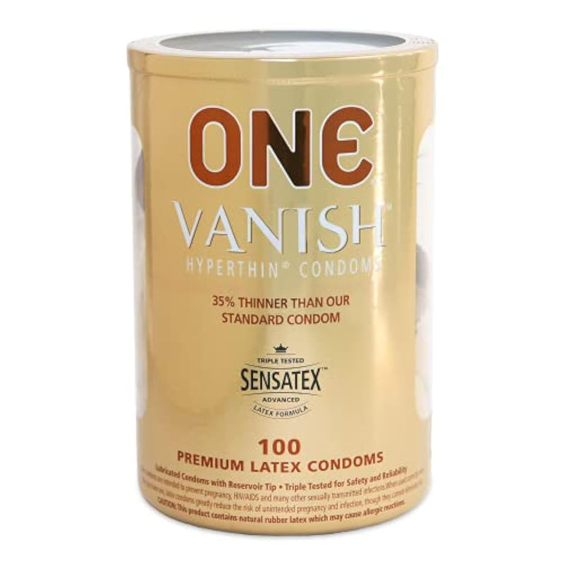 Condoms Vanish Hyperthin | Ultra Thin Latex Condoms 100 Pack