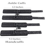 Black Leather Sex Wrist Cuffs And Ankle Cuffs For Sm Games, Women And Men'S Bondage Cuffs For Sex Games, Leather Sm Cuffs For Bondage Restraints, Bondage Handcuffs And Ankle Cuffs Set (Color-1)