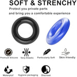 Vibrating Cock Ring Penis Ring Vibrator Clitoral Stimulator Penis Erect Erection Enhance Sex Product Adult Male Sex Toy For Longer Harder Stronger (Blue)