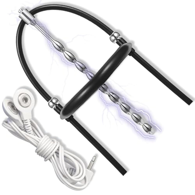 Urethral Plug With Penis Ring Stainless Steel Electric Penis Plug Male Urethra Dilator Stimulation Sex Toys