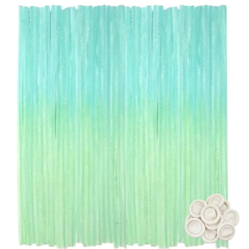100 Pcs Gradient Light Green Pipe Cleaners, 12 Inch Chenille Stems