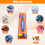 Permanent Fabric Glue for Clothes, Denim, Leather, Polyester, Fabrics, Doll Repair, and Alterations