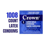 Crown Condoms — 1008 Count — Lubricated Latex Condoms — Bulk 1008 Per Pack