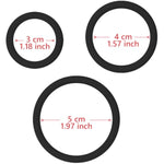Pocket Silicone Penis Rings Kit, 3 Different Sizes Cock Rings Set Sex Toy For Men (Black)