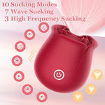 Rose Sucking Vibrator for Women - Clitoral Nipple Stimulator with 10 Modes and G-Spot Massager