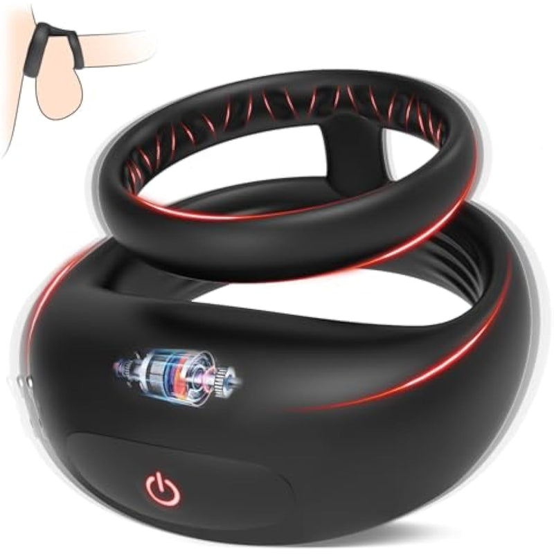 Vibrating Cock Ring Sex Toys For Men - Silicone Pleasure Penis Ring Vibrator With 9 Vibrations, Adult Male Sex Toy For Men, Double Penis Vibrators, Couples Male Adult Sex Toys & Games