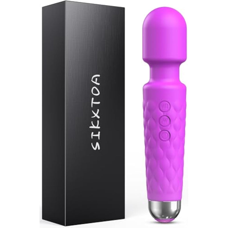 Vibrator Wand, Female Adult Sex Toys, Vibrators For Her, Wand Massager, Clit Stimulator Sex Toy, Dildo, With 8 Speeds Of Pleasure & 20 Patterns, Powerful (Classic Purple)
