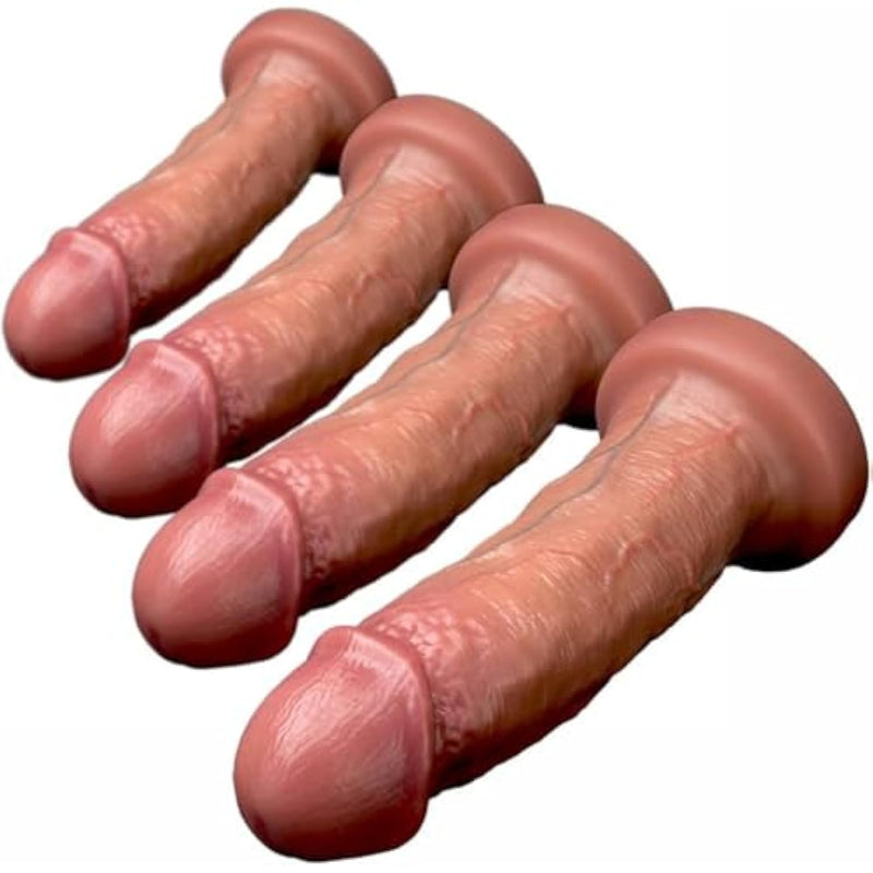 Realistic Huge Dildo, Silicone Material, 4 Sizes Thicker Giant Xxl Dildo Soft Flexible Big Penis Dildos With Furious Veiny & Suction Cup, Vagina Anal Sex Toys For Adult Women & Men (M)