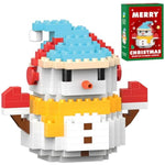 2025 Christmas Building Blocks Set, Stacking Bricks Christmas Decorations And Gifts Building Set Toys Xmas Gifts For Kids And Adults (Snowman Blue)