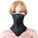 Strapon Face Neck Bound Leather - Head Harness Slave Restraint Black Leather No Pungent Smell Corset Muzzle Posture Bdsm Unisex Bondage Kit (18 Inches Neck Round, Black)