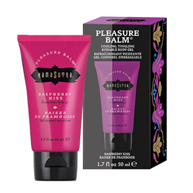 Raspberry Kiss Pleasure Balm by KAMA SUTRA - Cooling Tingly Gel for Foreplay Fun, 1.7 fl oz/50 ml